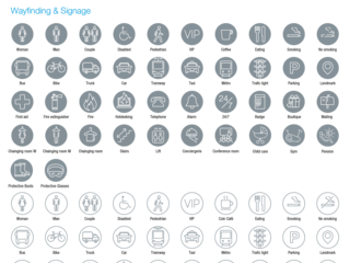 Wayfinding and signage icons