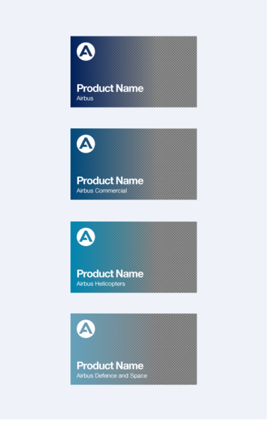 Airbus YouTube thumbnails for each division