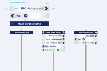Circulation signage proportions and layout Circulation signage proportions and layout
