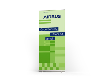 Example of an Airbus CyberSecurity roll-up, using only the block grid as a background