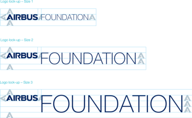 Three Airbus Foundation logo lock-up sizes