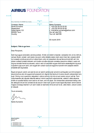 Measurements letterhead