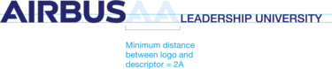 Minimum distance between Airbus logo and single-lined descriptor
