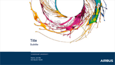 Leadership University PowerPoint title slide with key visual on white background