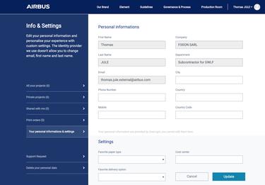 Edit personal information