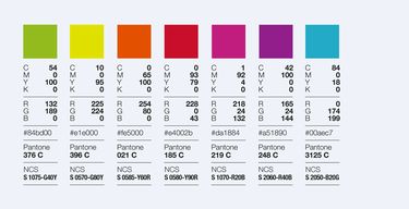 7 colours in the highlight colours palette