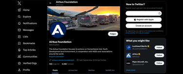 Airbus Foundation's X account