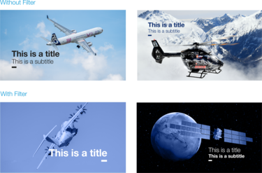 Title/caption with or without filter