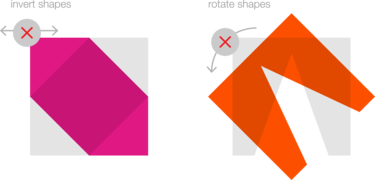 Do not invert or rotate shapes Do not invert or rotate shapes