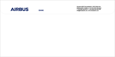 Airbus Bank envelope back