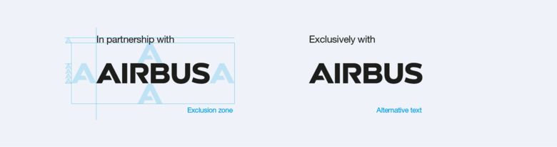 Proportion of the Airbus logo in combination with partner designations