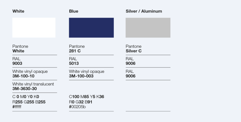 Signage colour palette