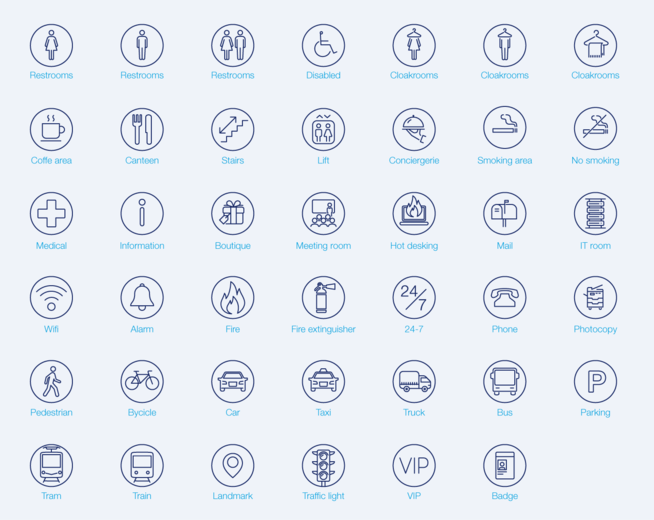 Signage icons