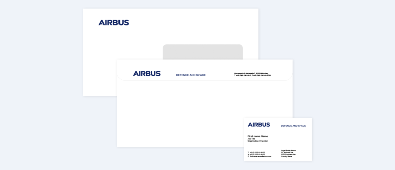 Airbus CyberSecurity envelope and business card