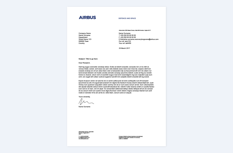 Airbus CyberSecurity letterhead