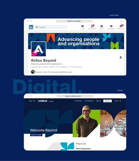 Layout examples social media and website