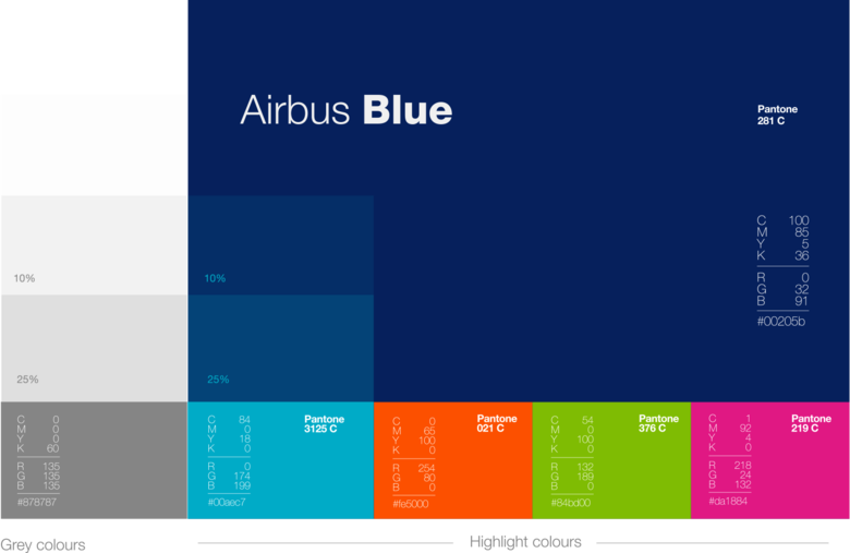 Airbus Beyond colour palette