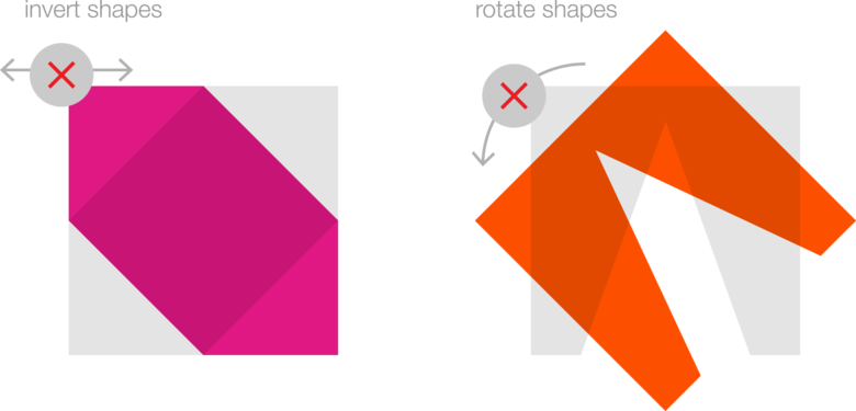 Do not invert or rotate shapes