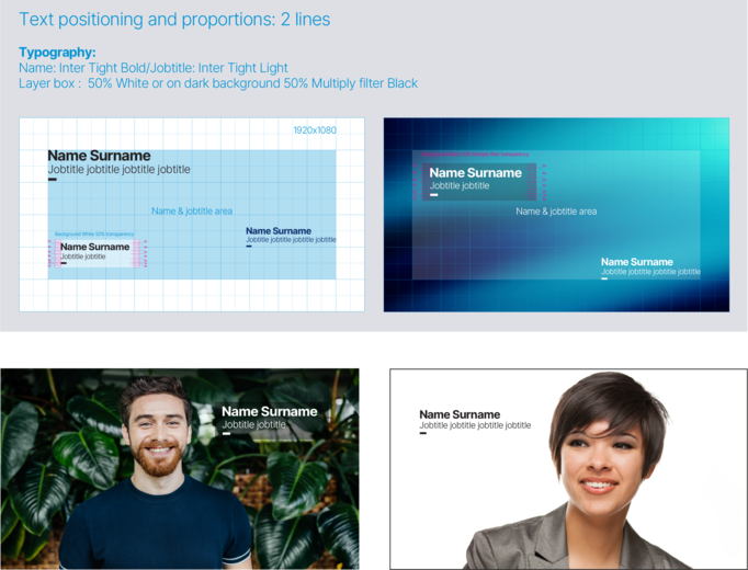 Name/Jobtitle positioning and proportions