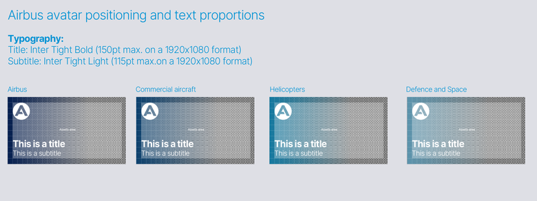 Airbus avatar positioning and text proportions on video thumbnails